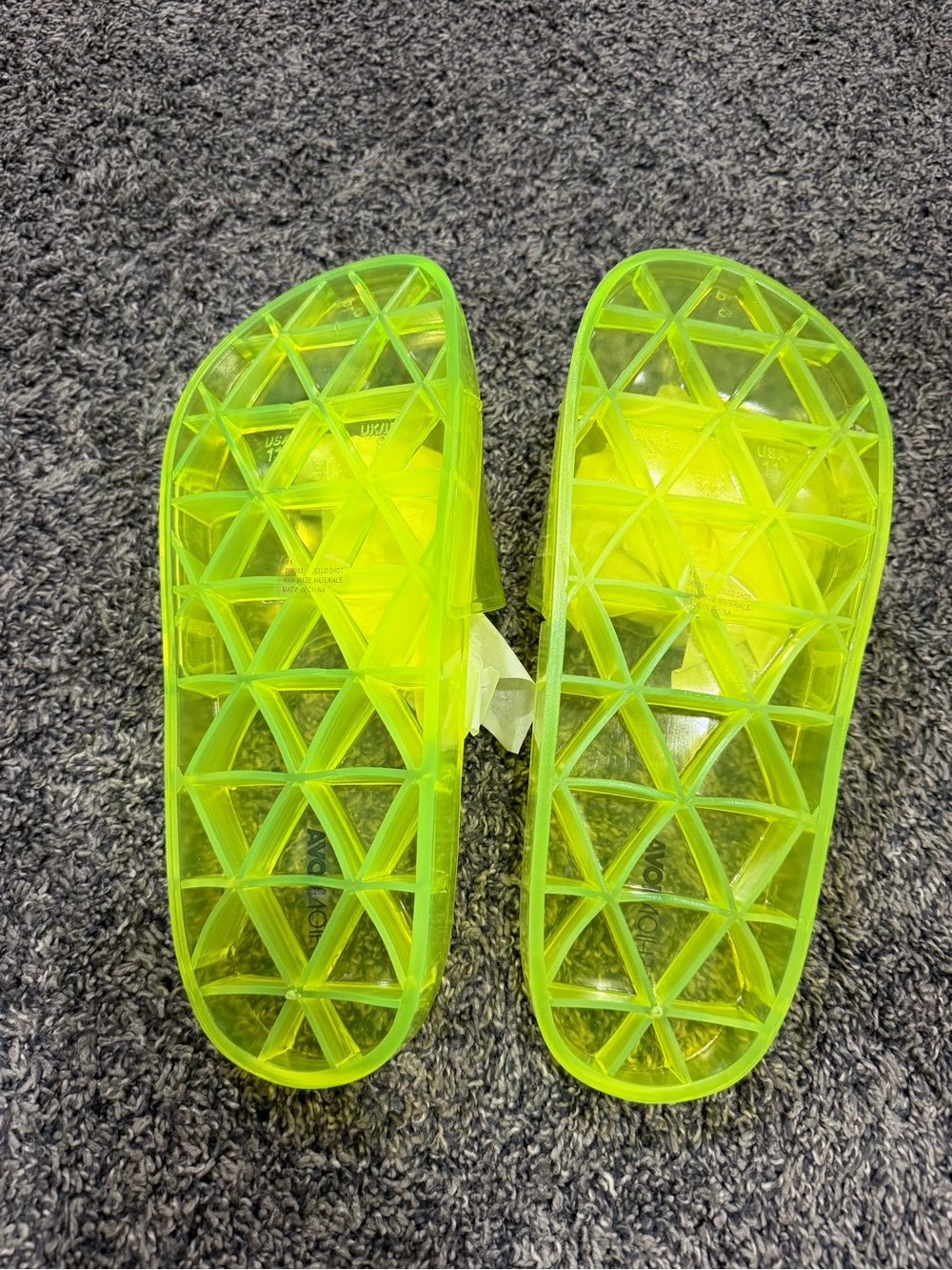 Women’s Neon Fashion Nova Green Jelly Slide Sandals